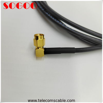 Huawei original 04047637VB LMR195 jumper, 90 degree SMA male to N Female bulkhead connector