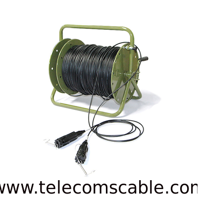 Fiber Optic Cable Spool With Expanded Beam Fiber Connector or SC, FC, FC, PDLC, ODC connector