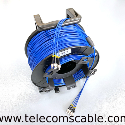 Portable Fiber Optic Cable Reel With SC/LC/FC Connector 2/4/6/8/12 Cores