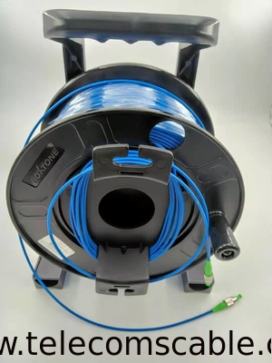 Portable Cable Reel with Single-mode G657A1 5.0mm 8cores Armored TPU jacket IDC Connector Fiber optic cable