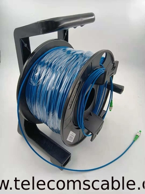 Metal 2core 4core 12core Portable Pre-Terminated TPU Fiber Optic Cable Drum Reel