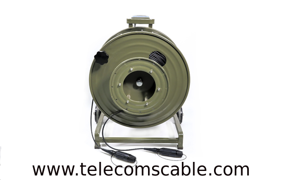 Tactical Fiber Optic Cable Reel With Expanded Beam Fiber Connector