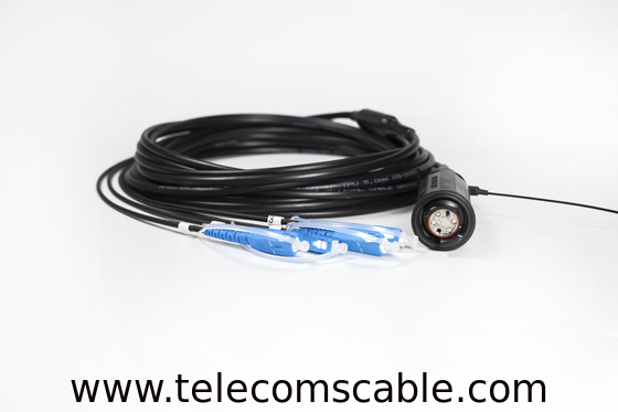 Tactical Fiber Optic Cable Reel With Expanded Beam Fiber Connector