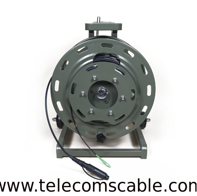 Portable Cable Reel With Optitap SC TPU Outdoor Armored Fiber Optic Cable