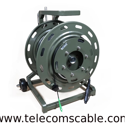 Portable Cable Reel With Optitap SC TPU Outdoor Armored Fiber Optic Cable