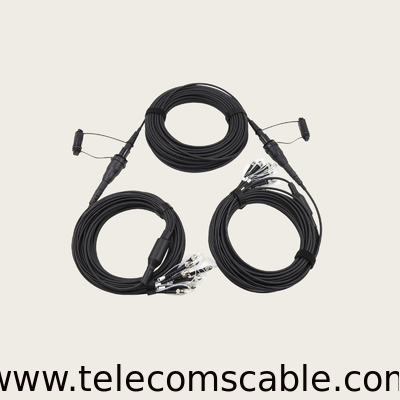 IP67 Waterproof MPO Breakout Cable With MPO To LC Connector For Outdoor Use