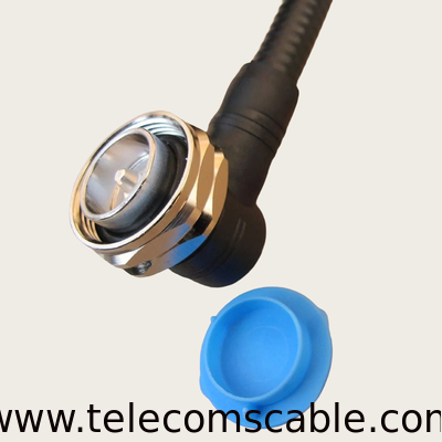 Precision 7/16 DIN Right Angle Coaxial Connector For 1/2" Superflex Feeder Cable