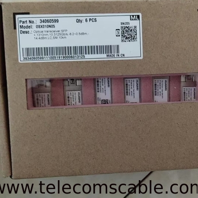 Original Huawei Optical Transceiver SFP+,1310nm,10.3125Gb/s, -8.2~0.5dBm,-14.4dBm,LC,SM,10km, Part number 4060599