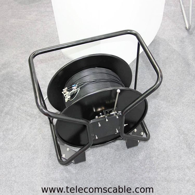 Portable Breakout Fiber Cable Reel With 6/8Core Breakout TPU Outdoor Armored Fiber Optic Cable