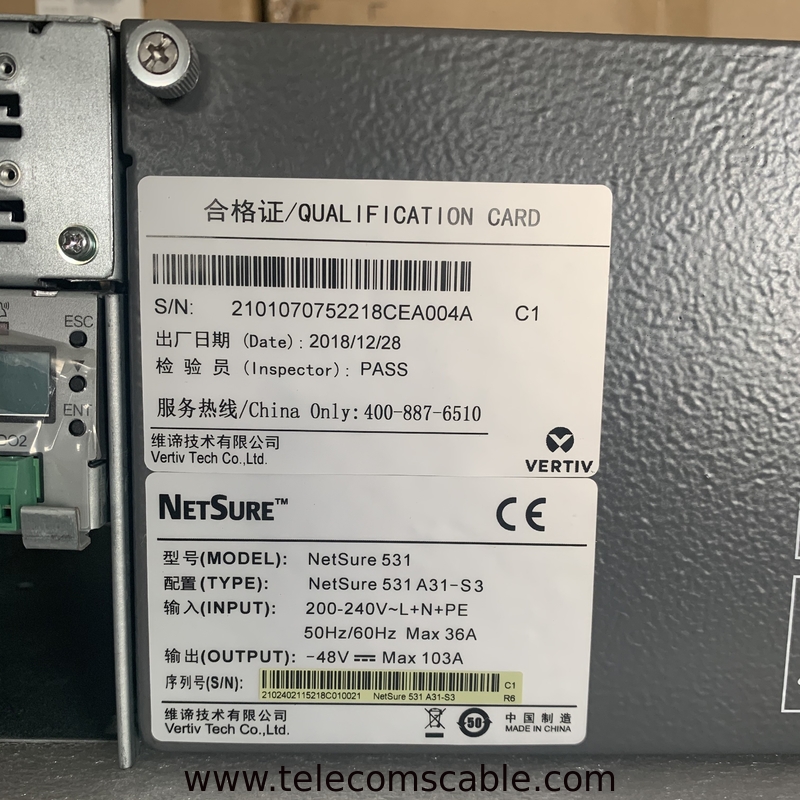 Vertiv 48V 90A Embedded DC Power Supply System Emerson Netsure 531 A31-S3 With R48-2000A3 R48-2000e3 Rectifier Module