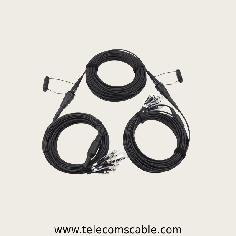 IP67 Waterproof MPO Breakout Cable With MPO To LC Connector For Outdoor Use