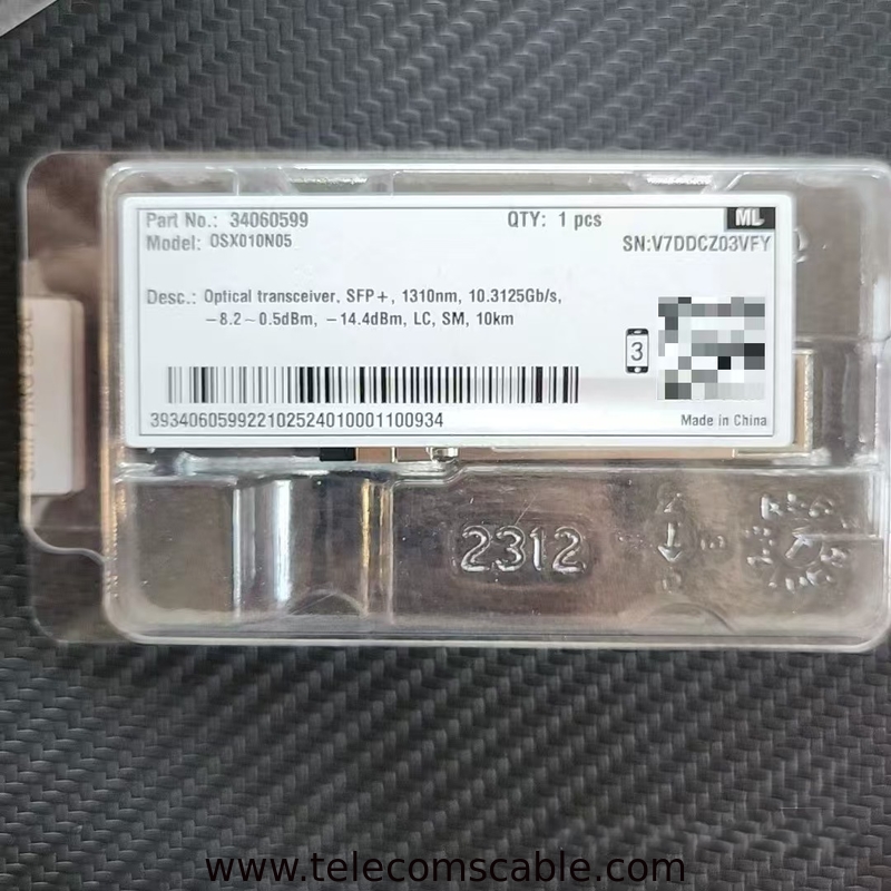 Original Huawei Optical Transceiver SFP+,1310nm,10.3125Gb/s, -8.2~0.5dBm,-14.4dBm,LC,SM,10km, Part number 4060599
