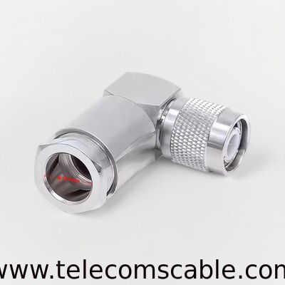Conector de ângulo direito masculino para cabo LMR400 / RG8U. Conector coaxial de 90 graus.