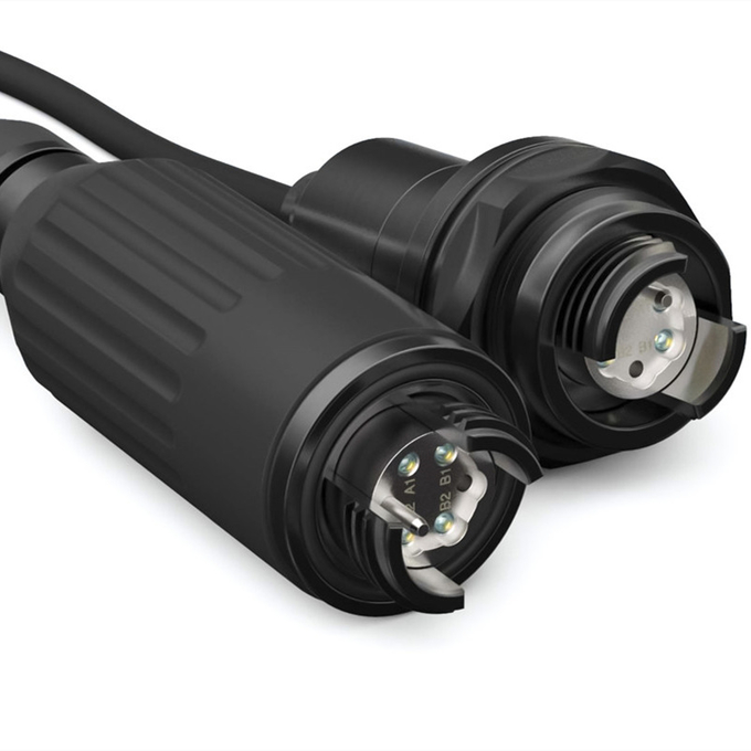 Tactical fiber optic cable reel with expanded beam fiber connector Reel de cabo de fibra óptica tática com conector de fibra de feixe expandido 0